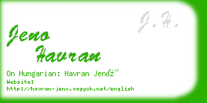 jeno havran business card